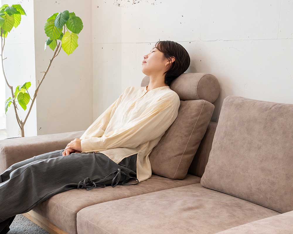ウォールナット無垢材使用、大人に似合うローソファー 「ALBA SOFA
