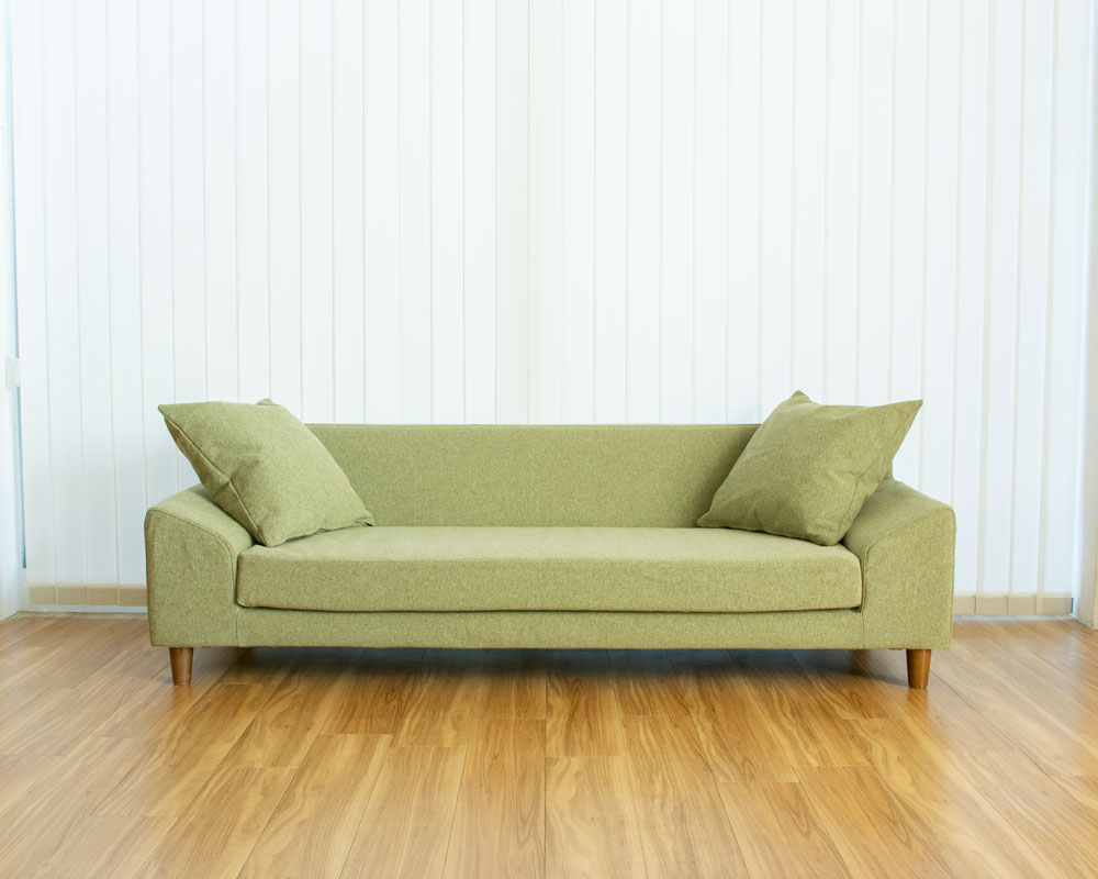 ウッドベースローソファ、つみきソファ画像