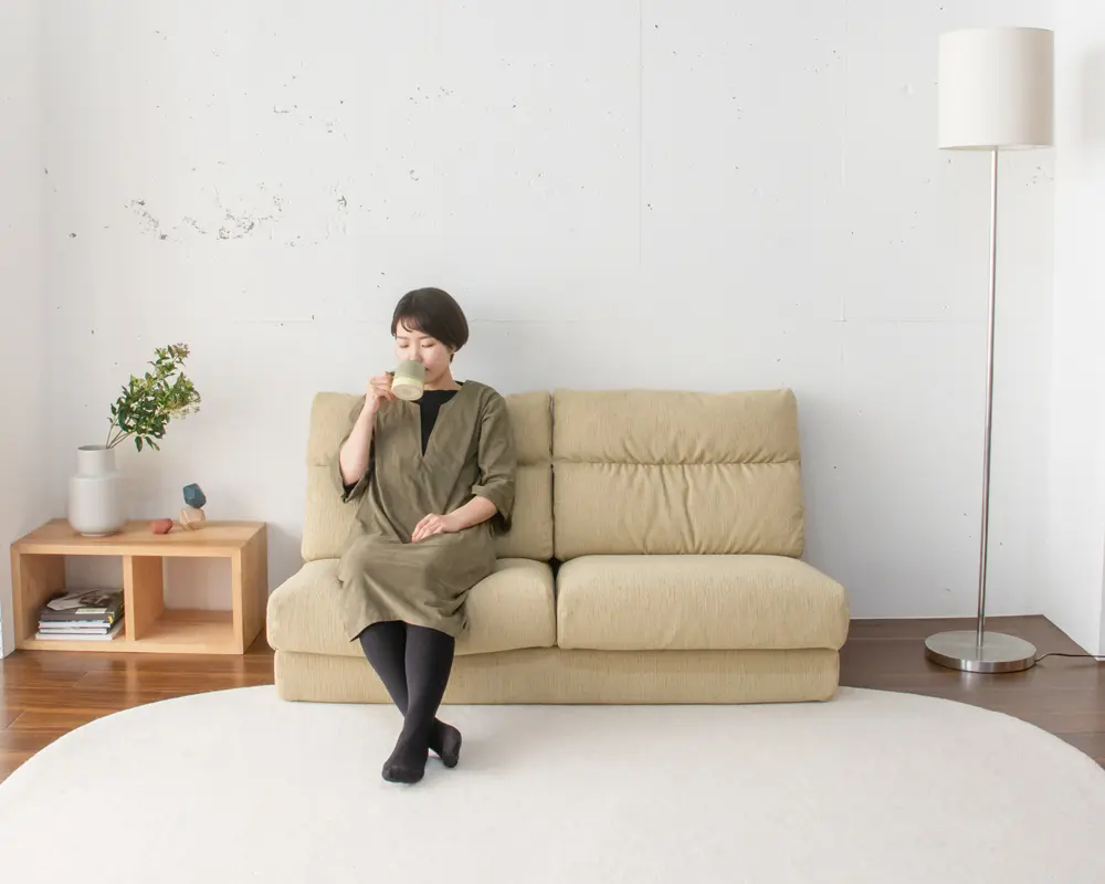 コンパクトなハイバックタイプローソファのパルフィソファ