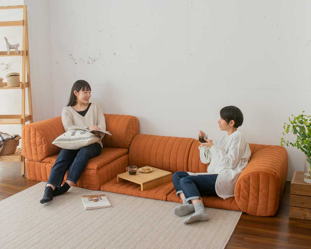 こたつや和室に合うローソファ、スキップ1ミニソファ