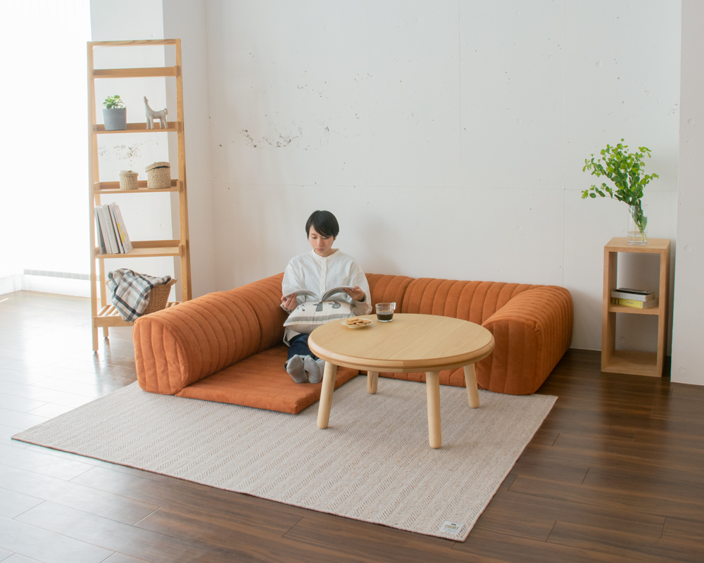 こたつや和室に合うローソファ、スキップ1ミニソファ
