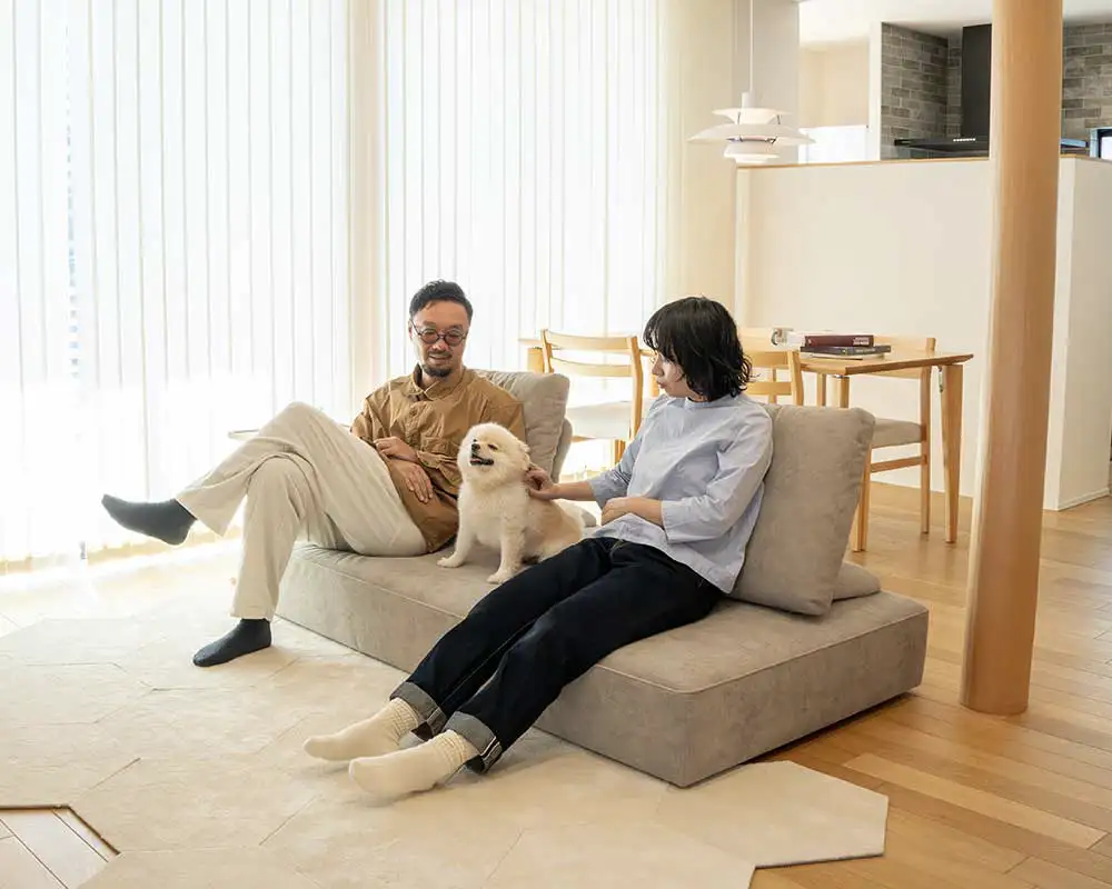 ペットや家族との暮らしにアイランドローソファ ウィズソファ