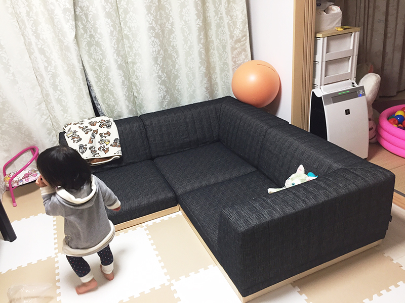 座るにも寝転ぶにもちょうどいい お部屋すっきりのローソファ