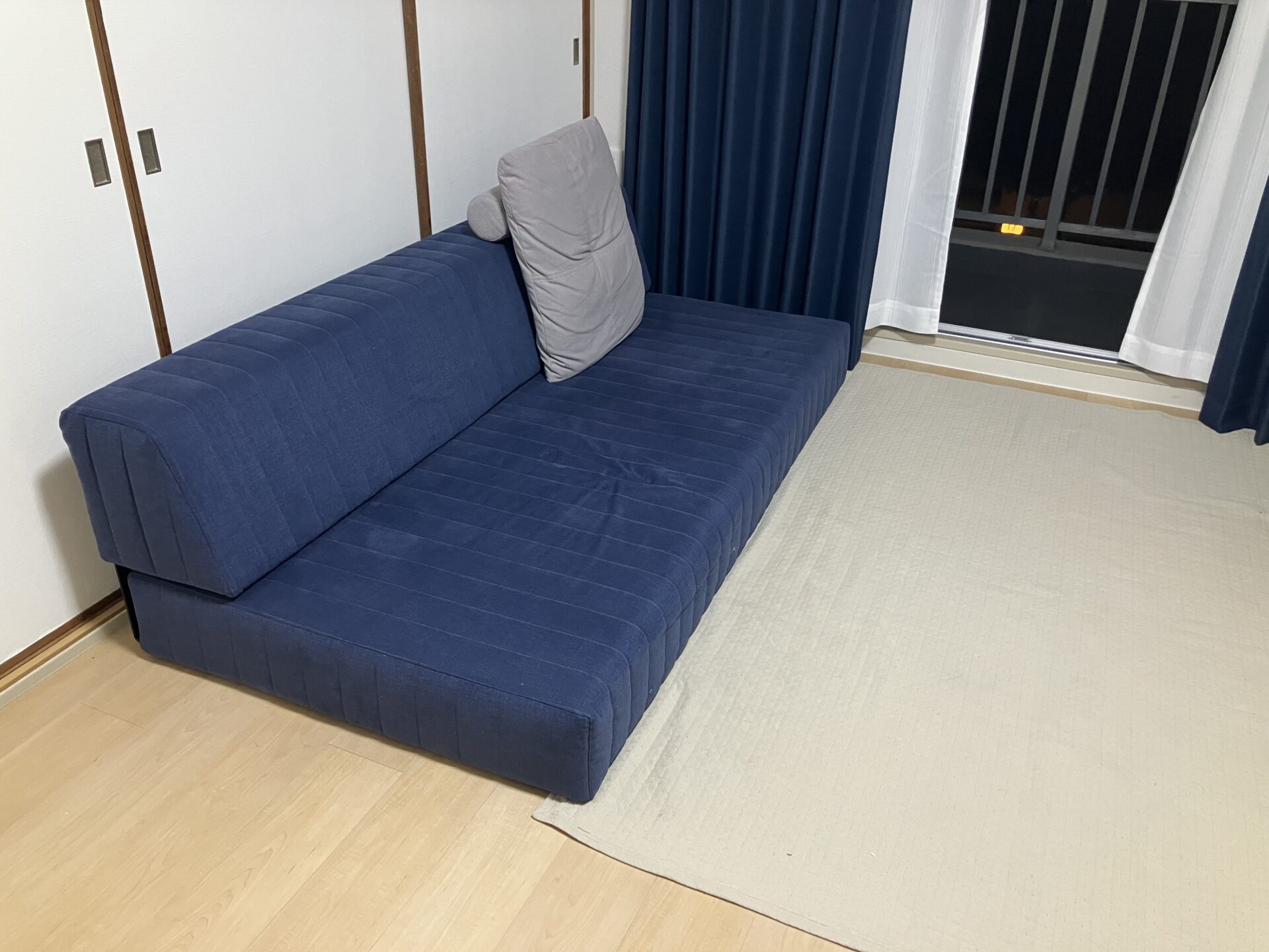 つみきソファ デニム 3人掛けローソファ ローソファー