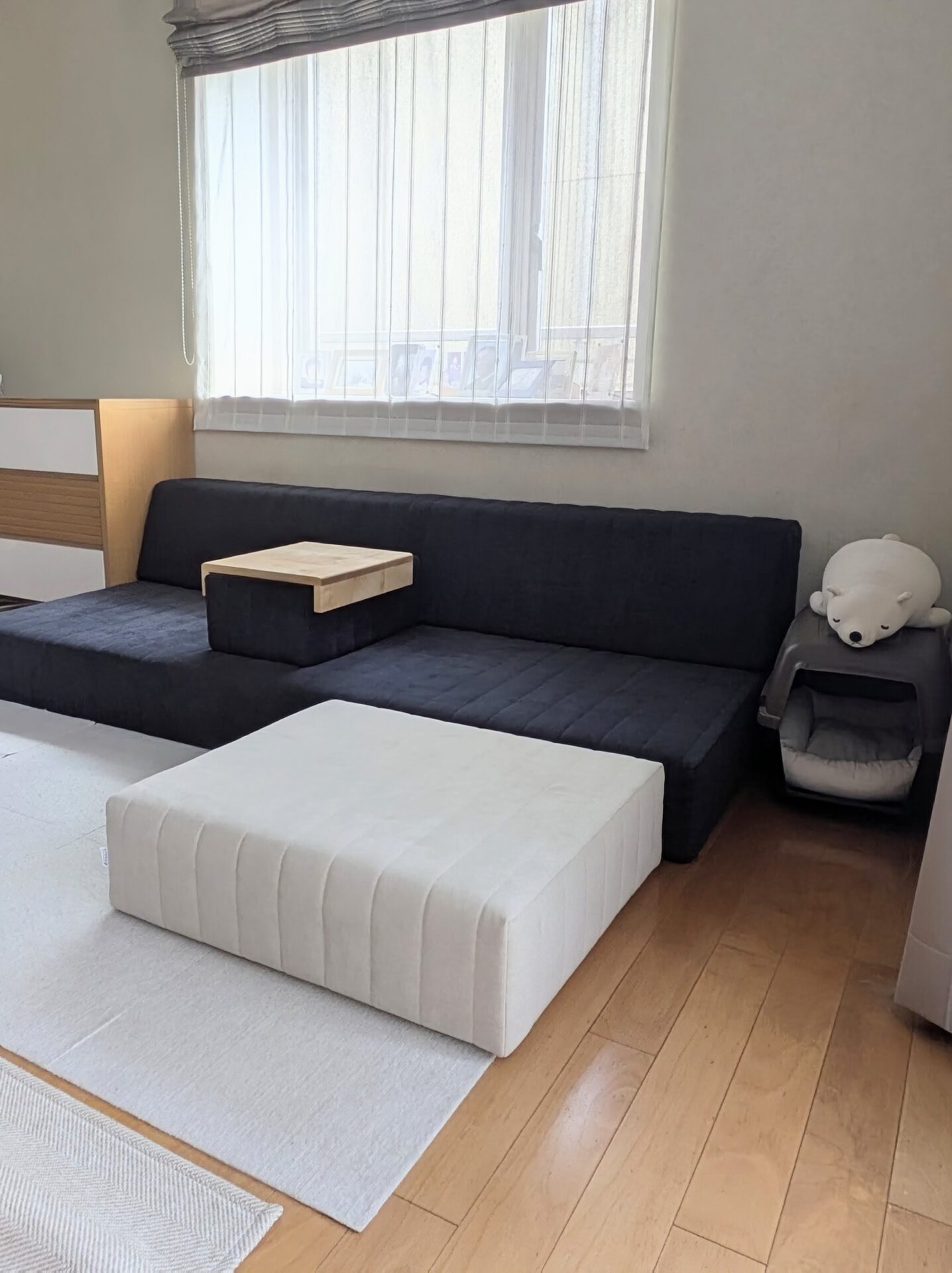 つみきソファ ミッドナイト 3人掛けローソファ ローソファー