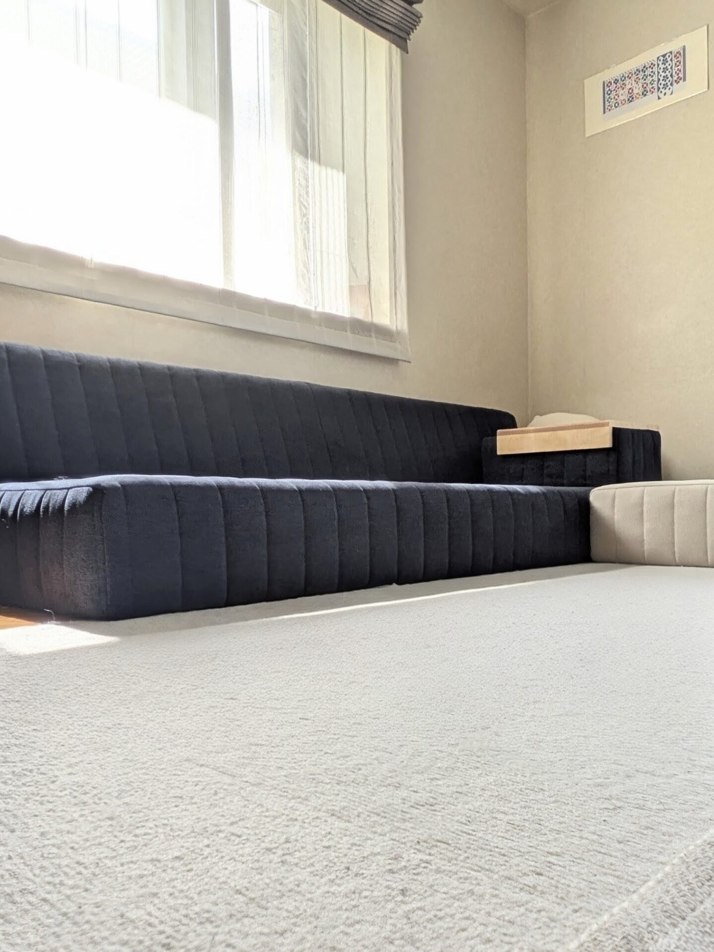 つみきソファ ミッドナイト 3人掛けローソファ ローソファー