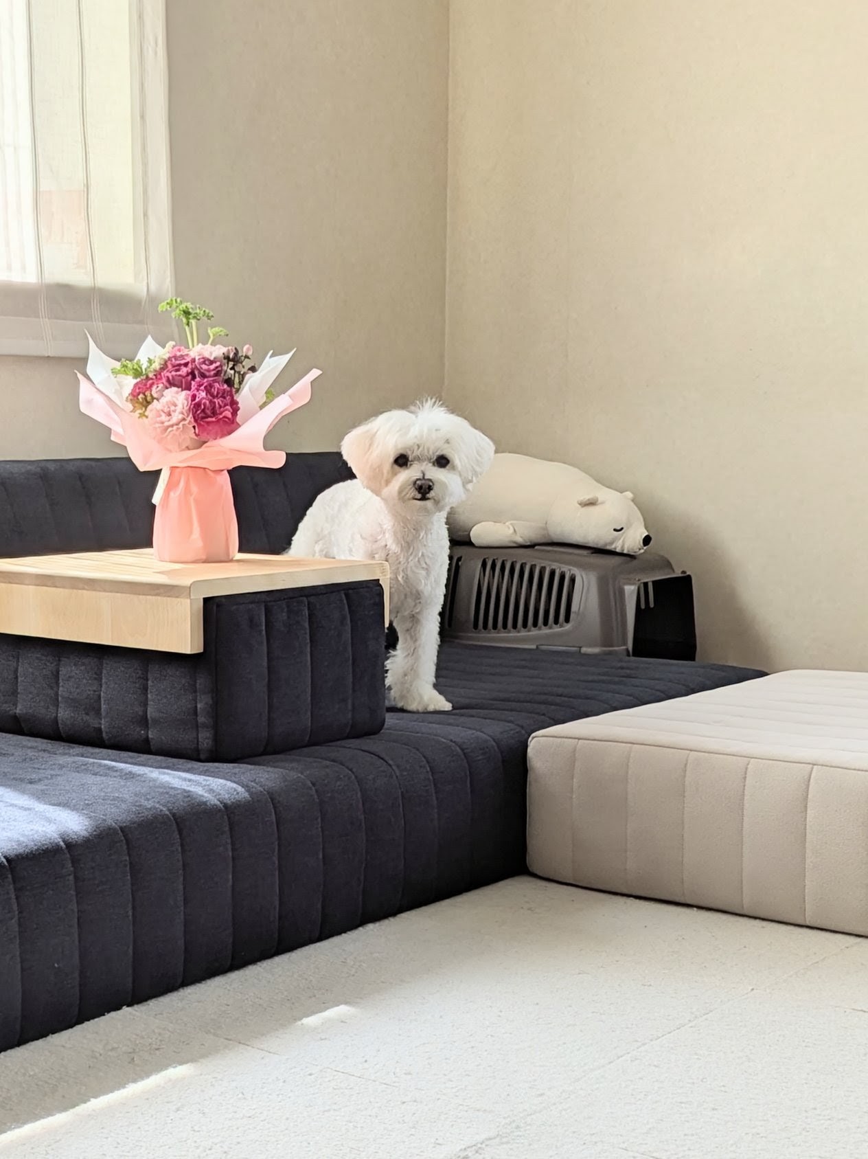 つみきソファ ミッドナイト 3人掛けローソファ ローソファー