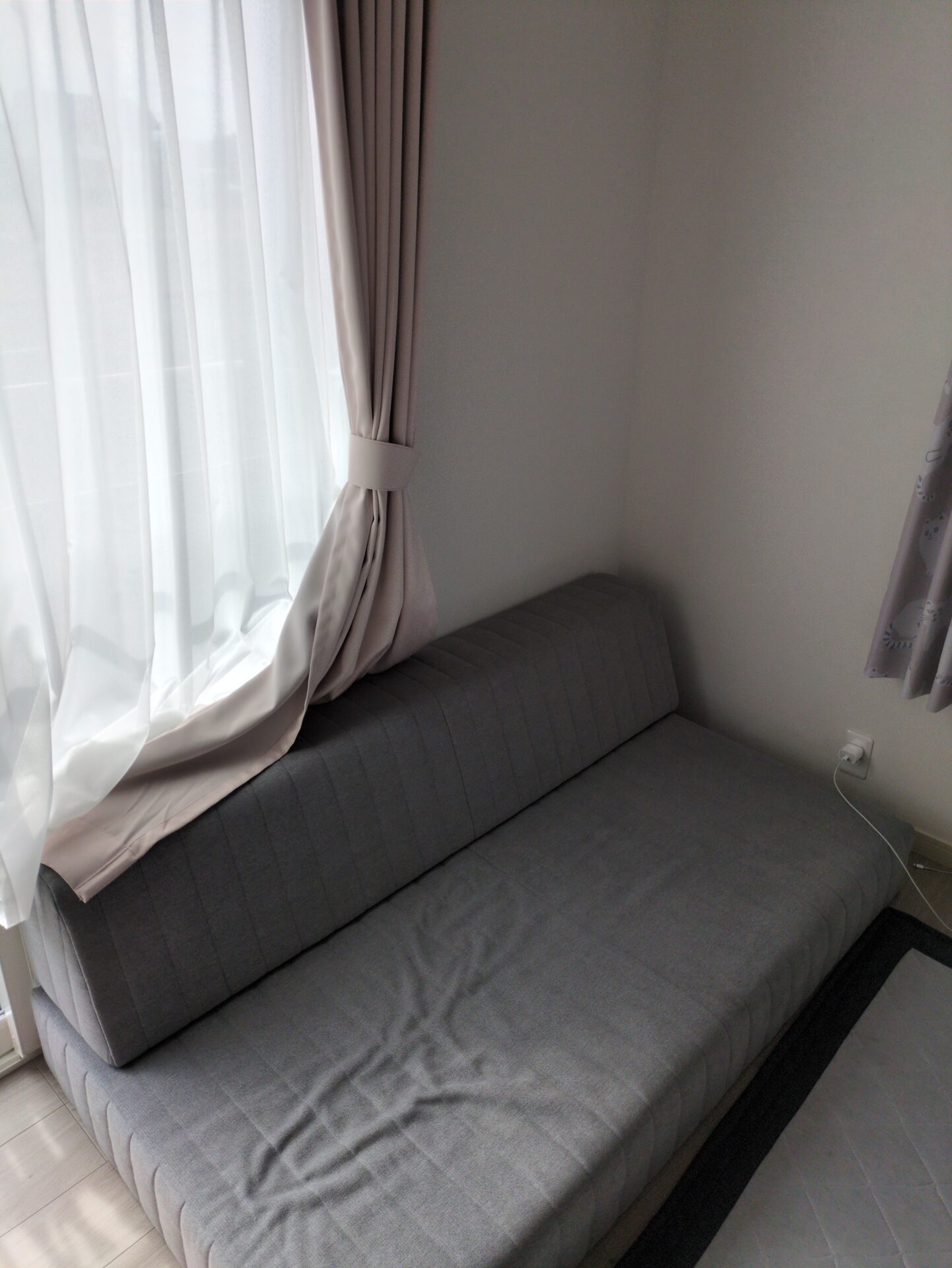 つみきソファ ライトグレー 2人掛けローソファ ローソファー