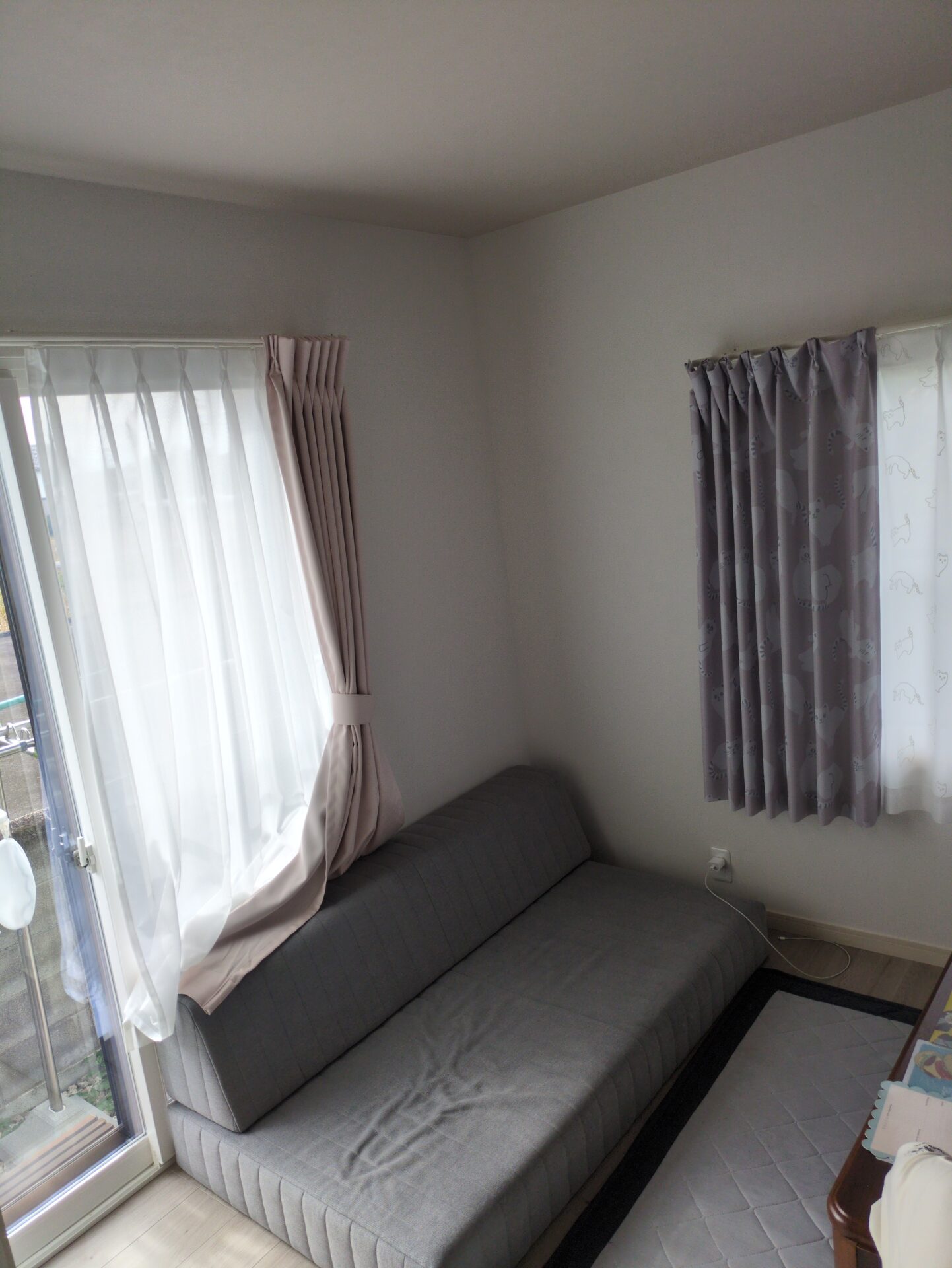 つみきソファ ライトグレー 2人掛けローソファ ローソファー