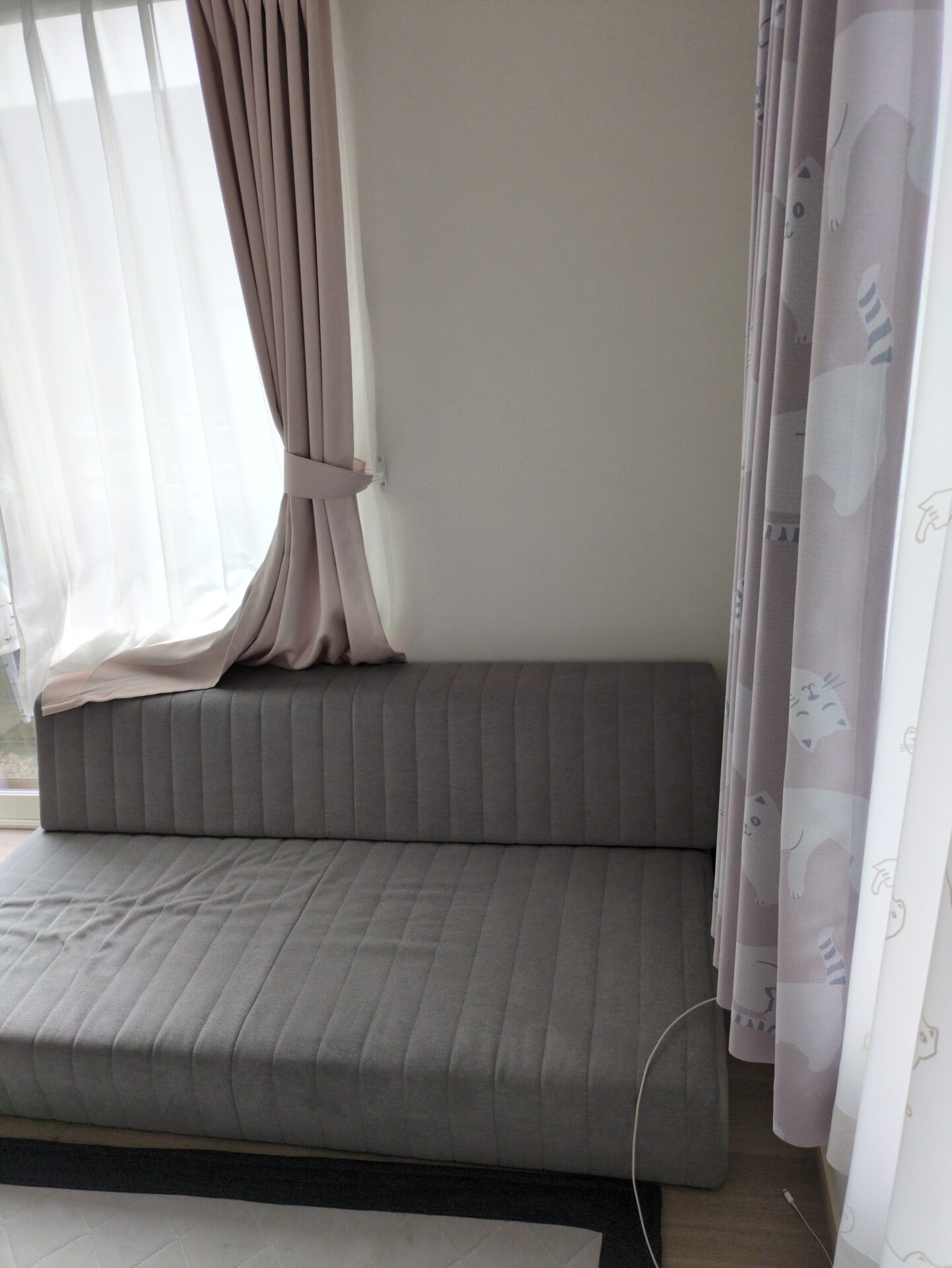 つみきソファ ライトグレー 2人掛けローソファ ローソファー