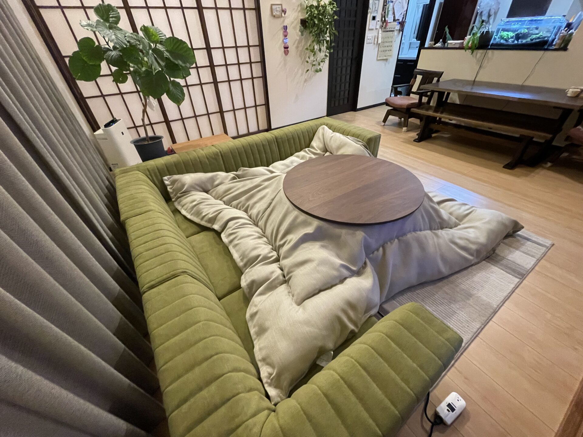 ピカソソファ モスグリーン コーナーローソファ ローソファー