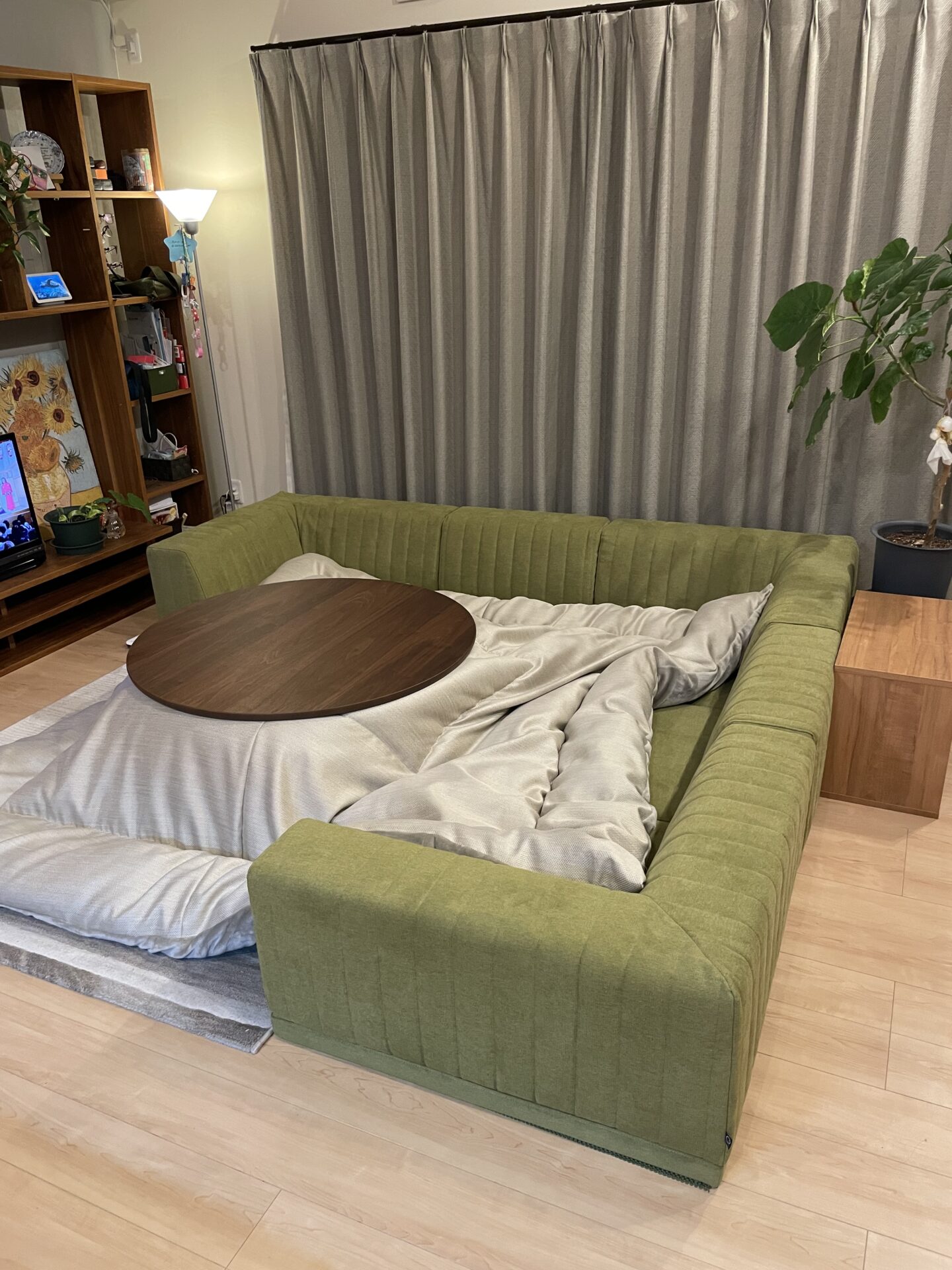 ピカソソファ モスグリーン コーナーローソファ ローソファー