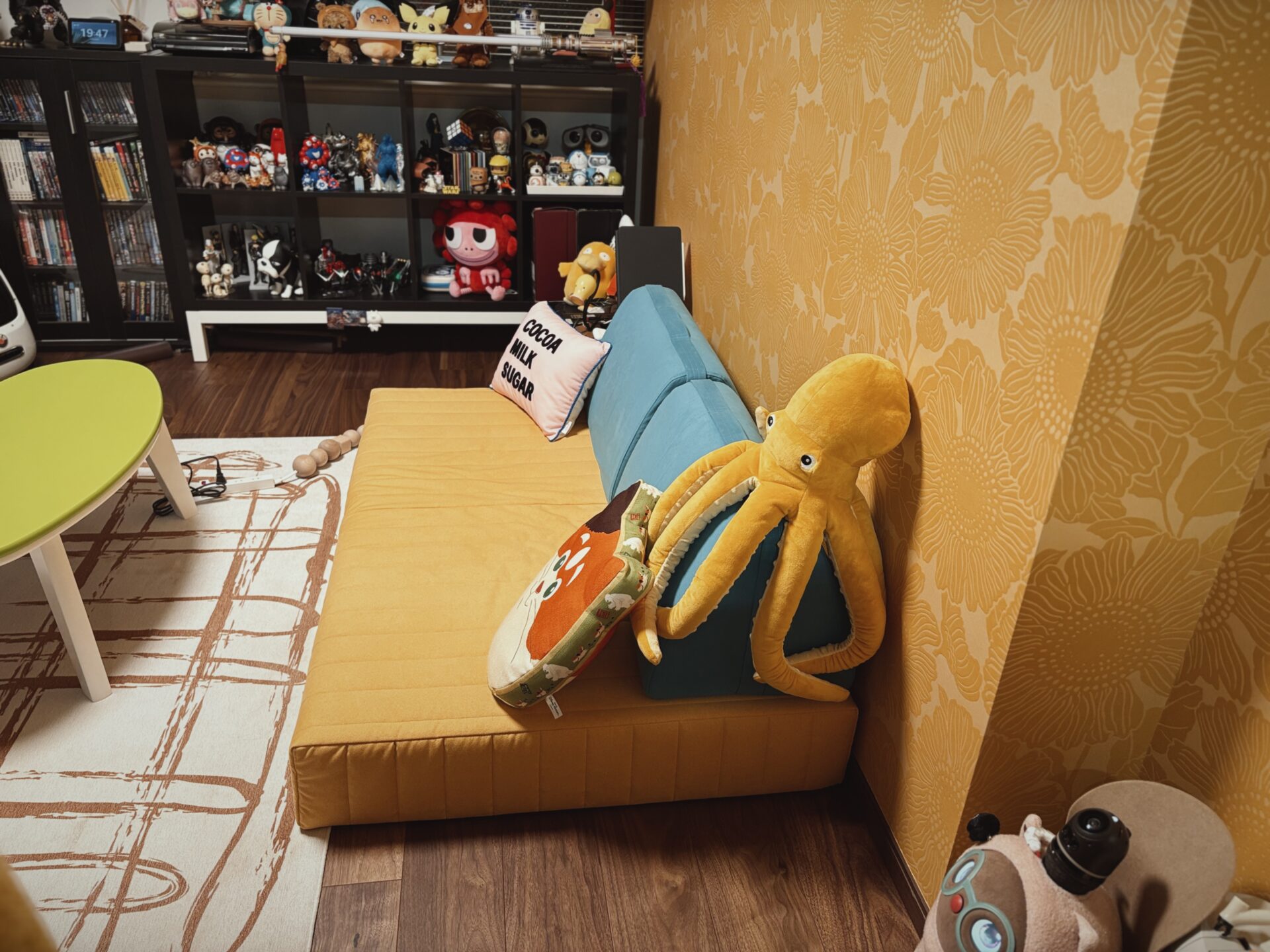 つみきソファ メランジイエロー 2人掛けローソファ ローソファー