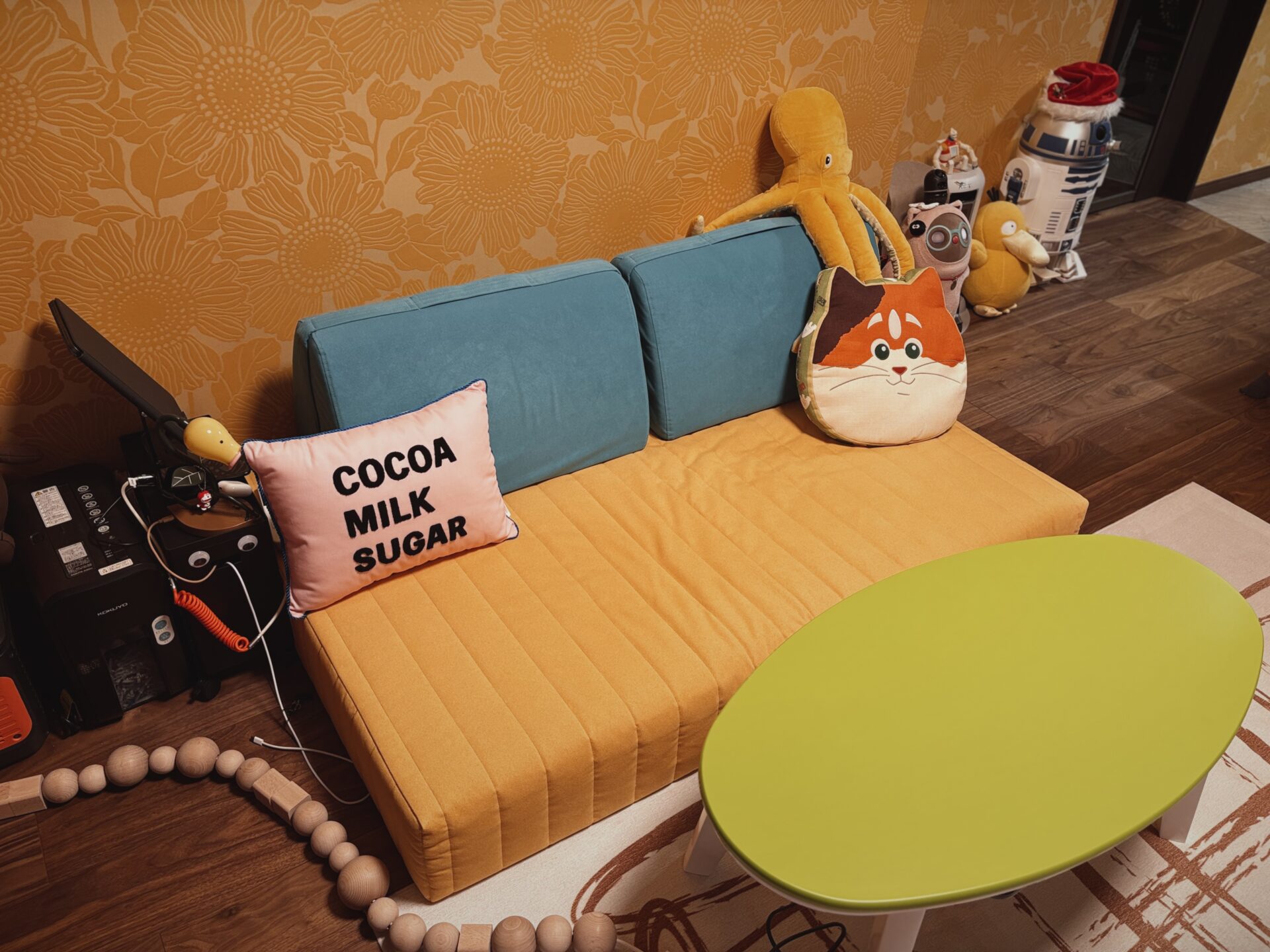 つみきソファ メランジイエロー 2人掛けローソファ ローソファー