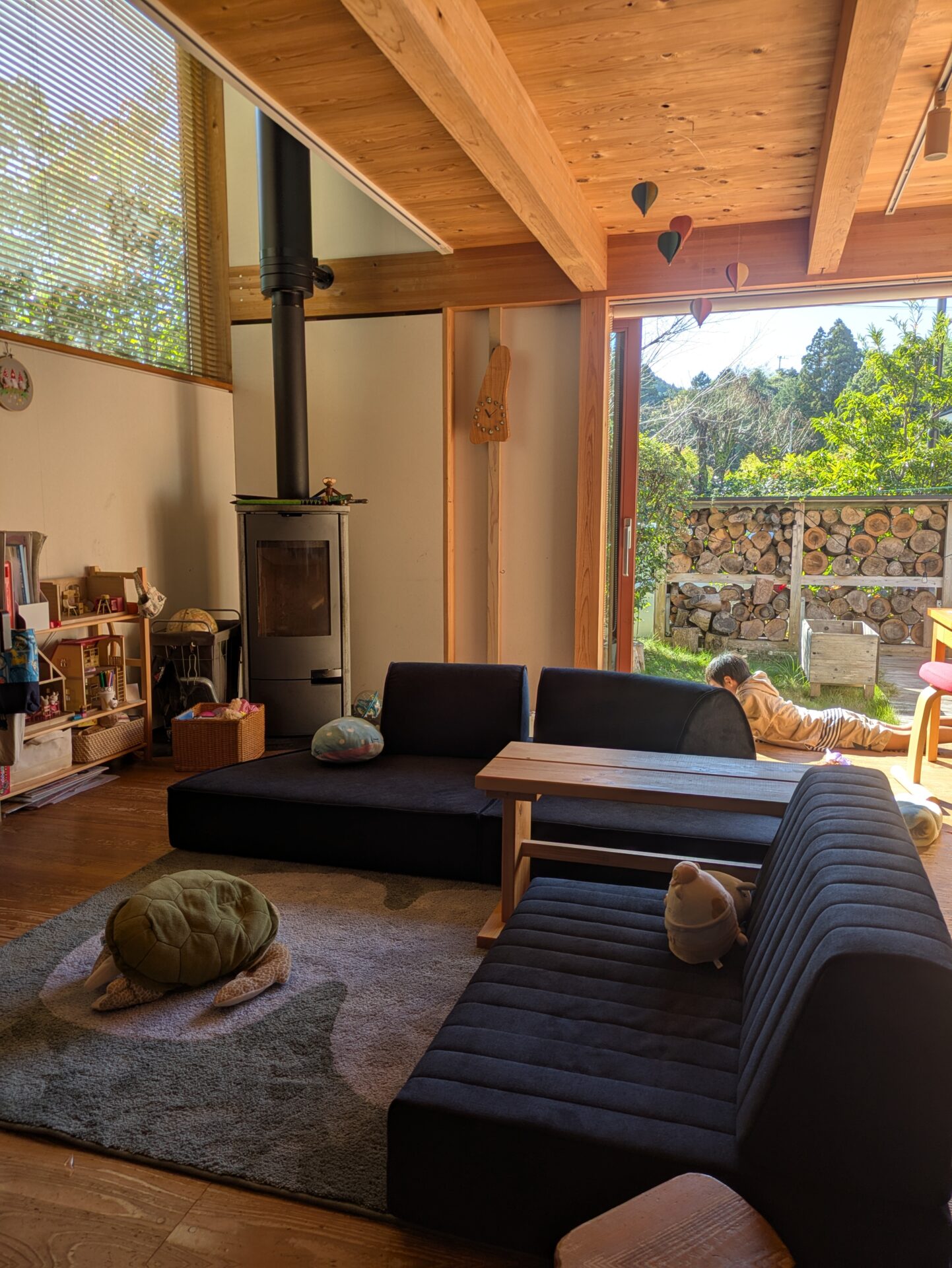 パズルソファ ミッドナイト 3人掛けローソファ ローソファー