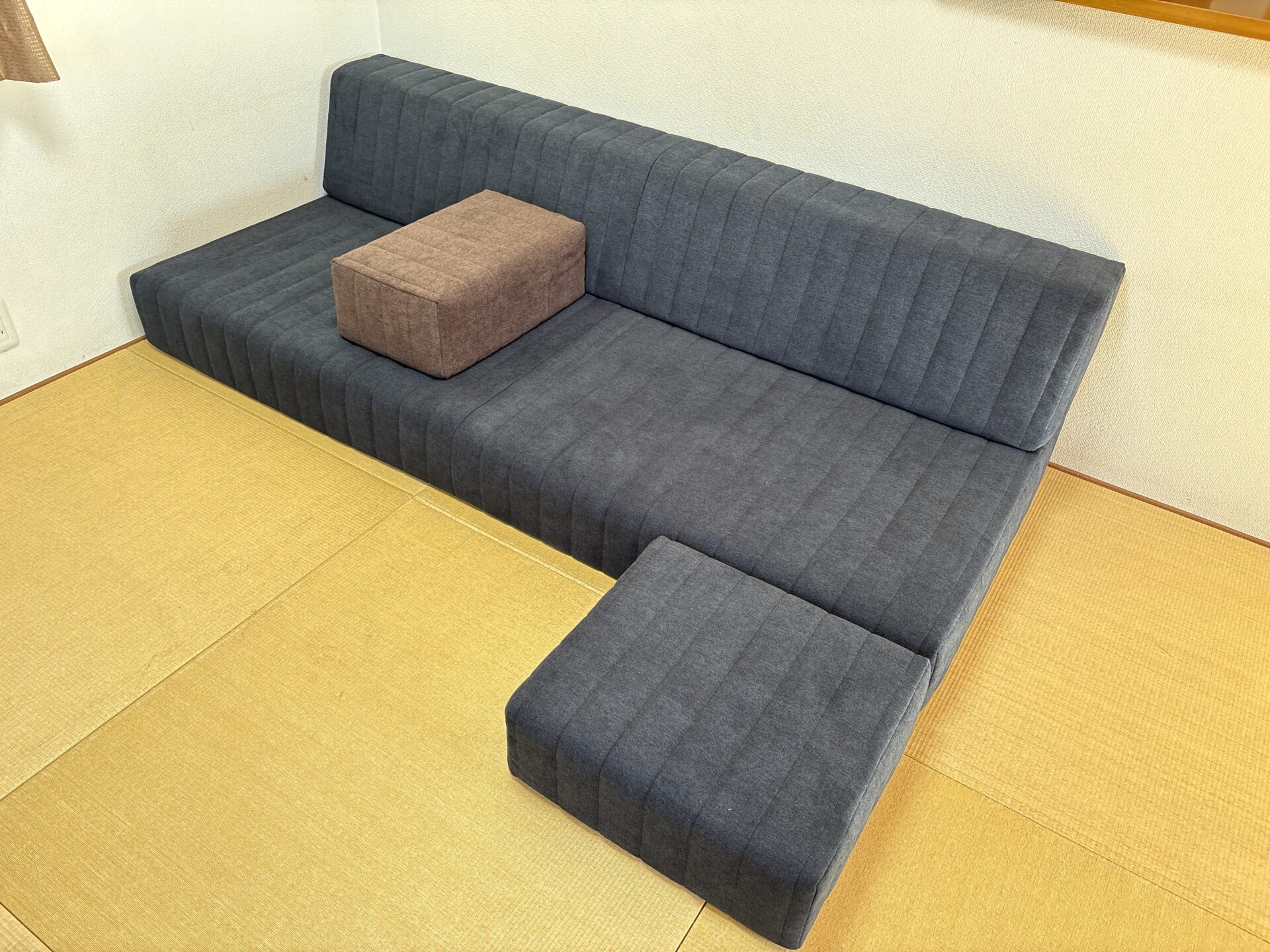 つみきソファ ミッドナイト 3人掛けローソファ ローソファー