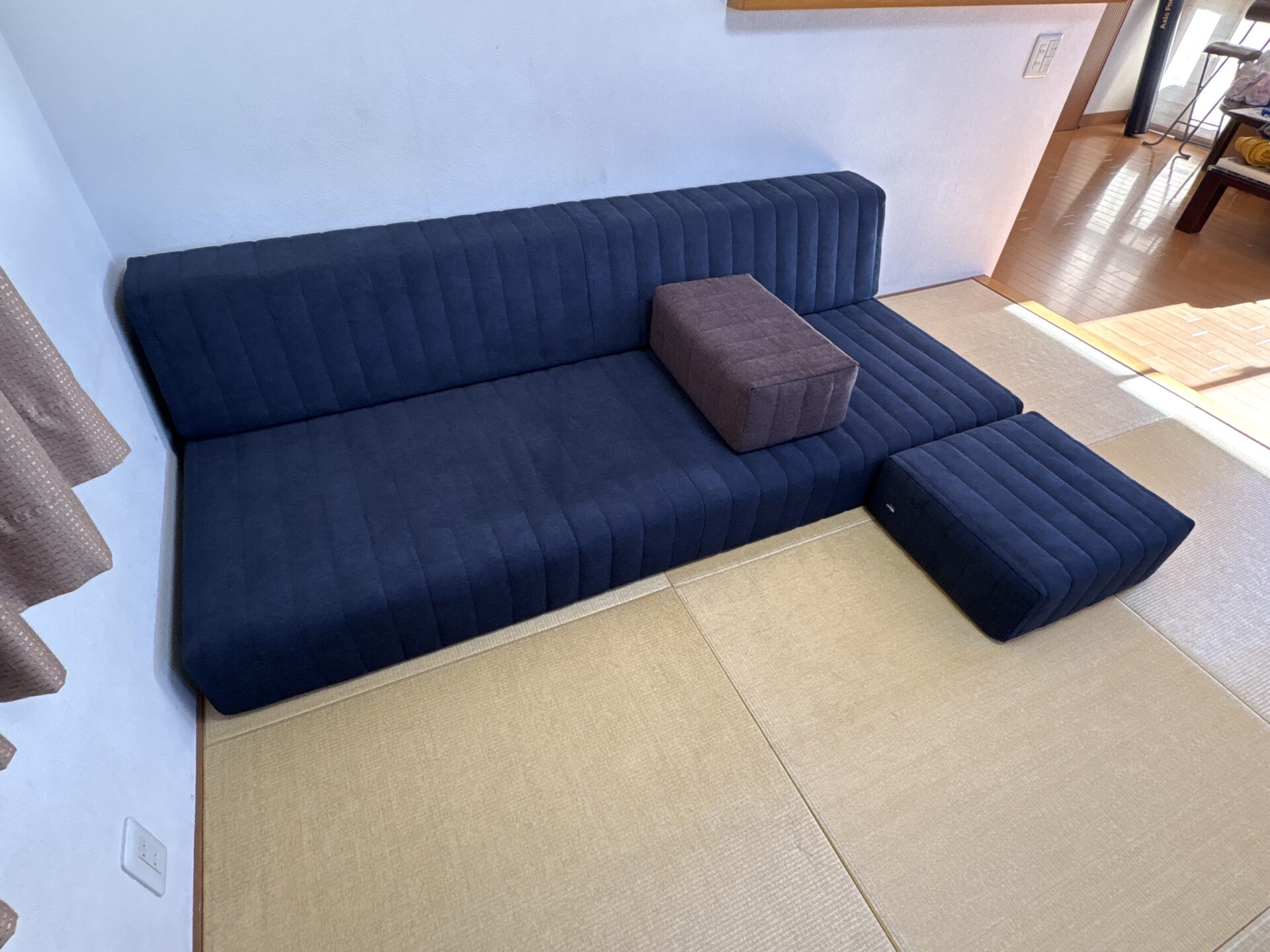 つみきソファ ミッドナイト 3人掛けローソファ ローソファー