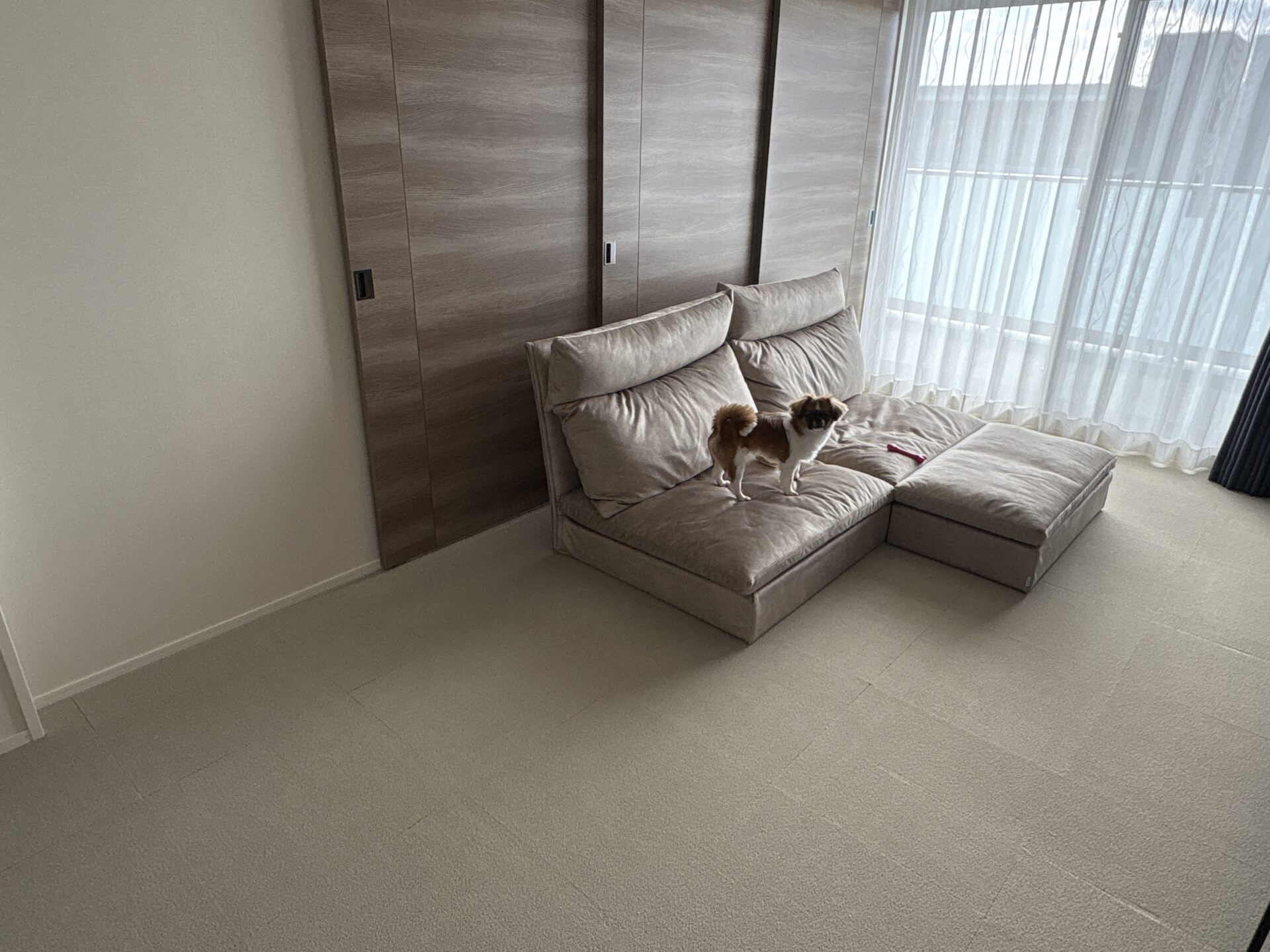 かこみソファ ベージュ 2人掛けローソファ ローソファー