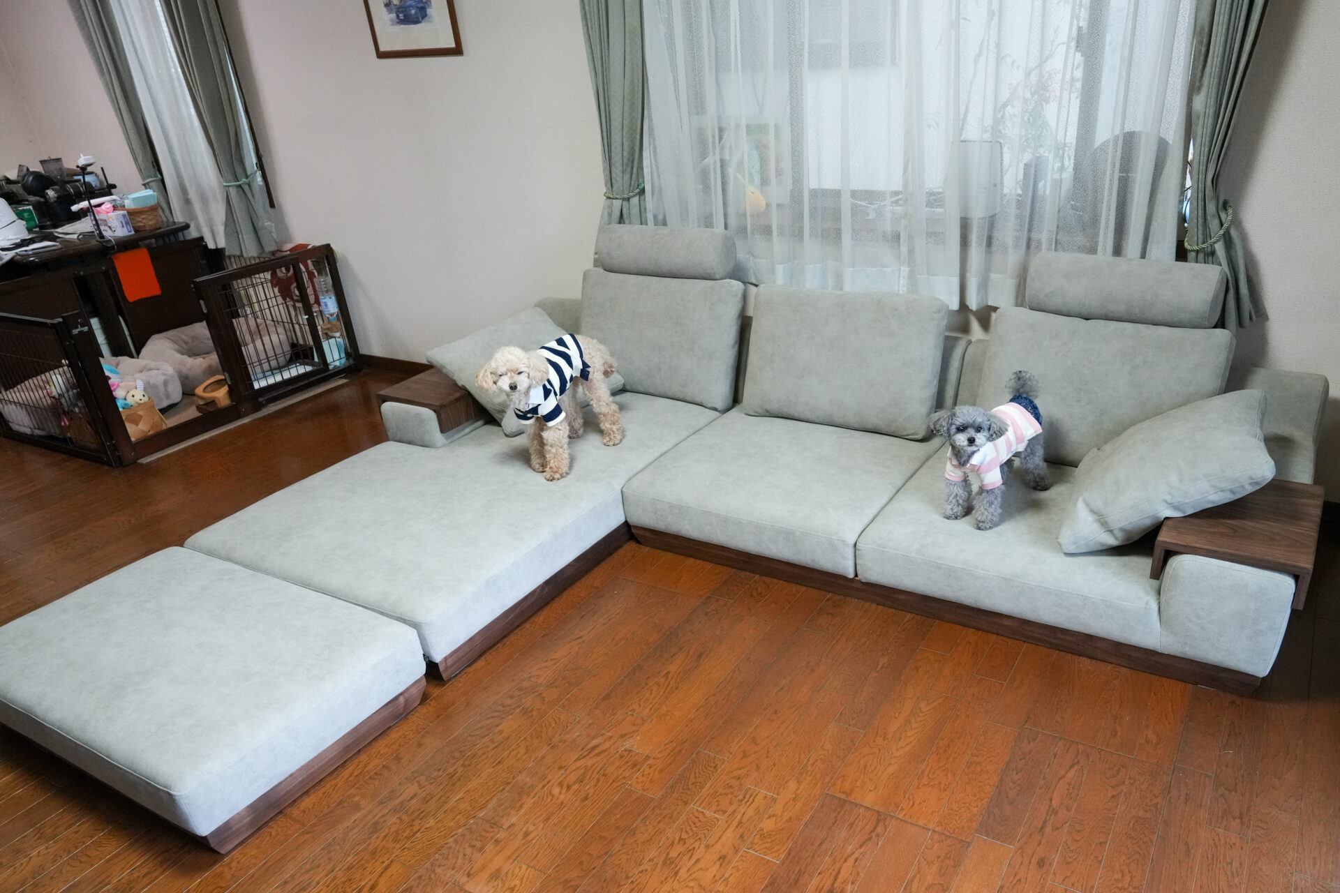 アルバソファ サンドグレー 3人掛けローソファ ローソファー