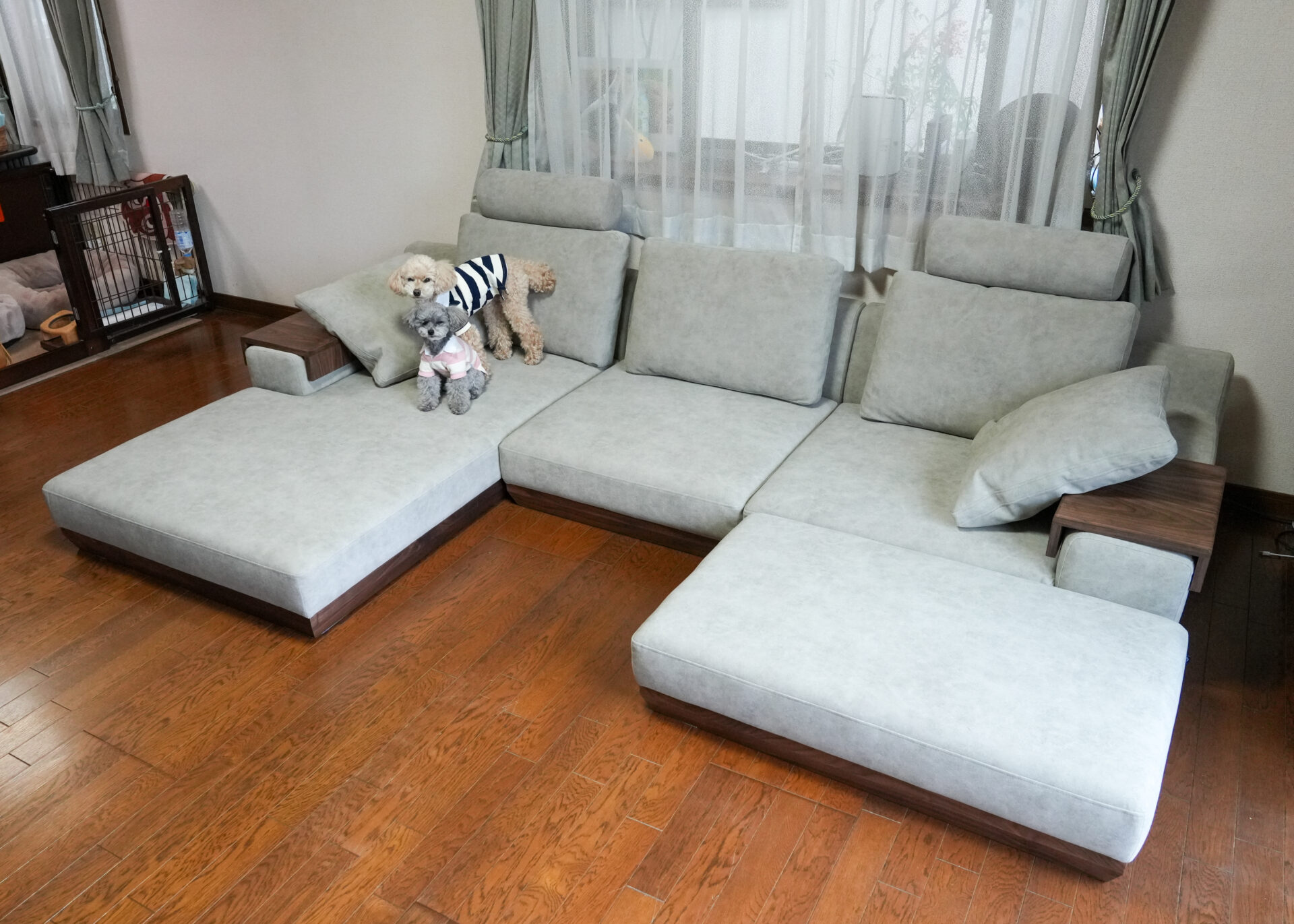 アルバソファ サンドグレー 3人掛けローソファ ローソファー