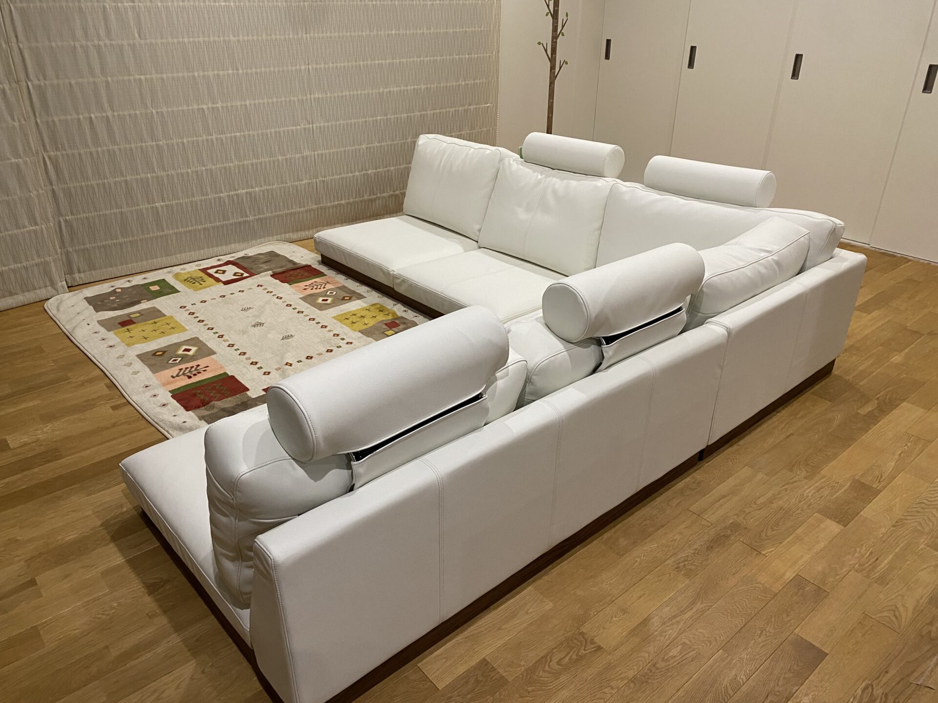 カーヤソファ ホワイト 3人掛けローソファ ローソファー