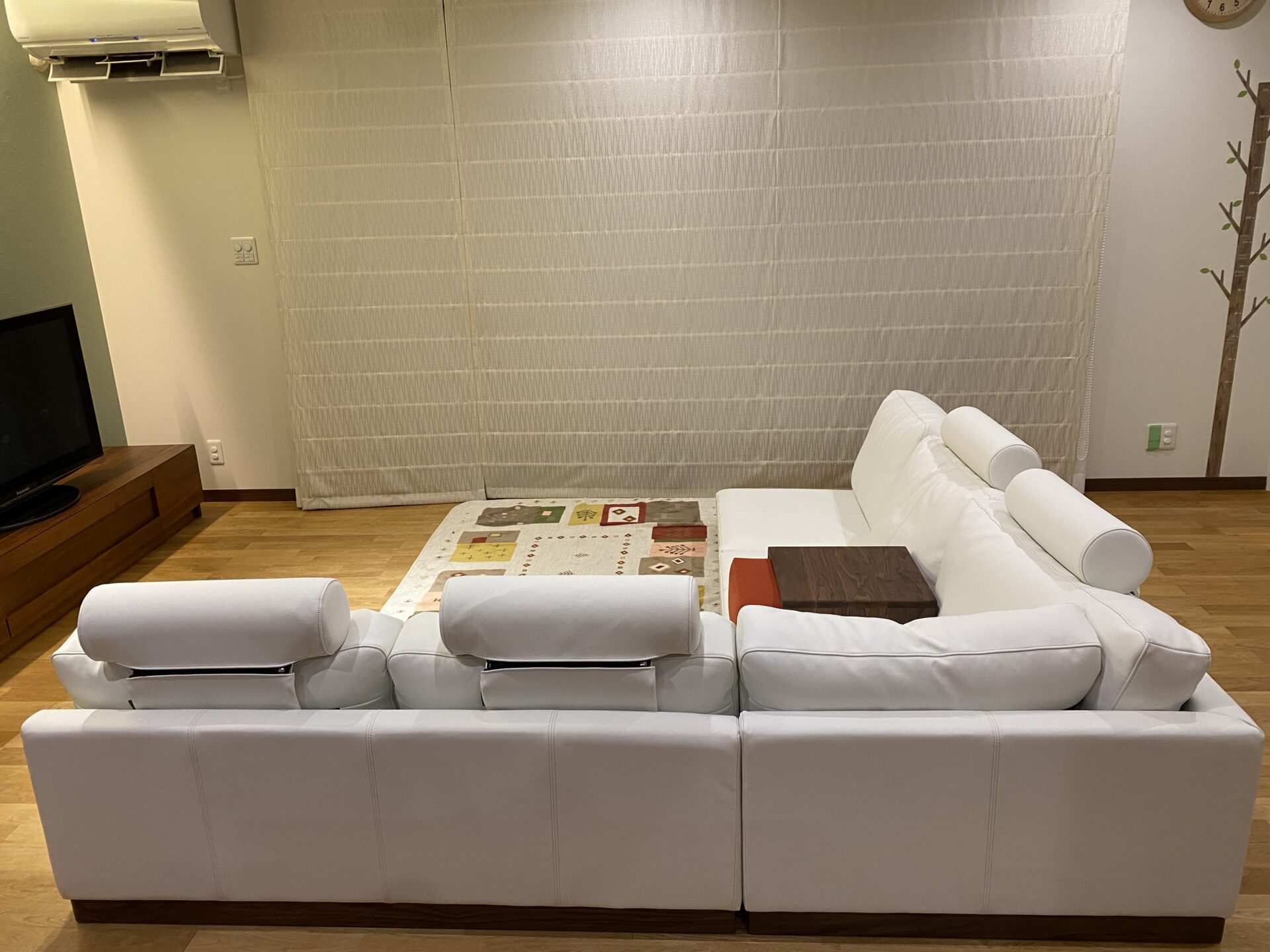 カーヤソファ ホワイト 3人掛けローソファ ローソファー