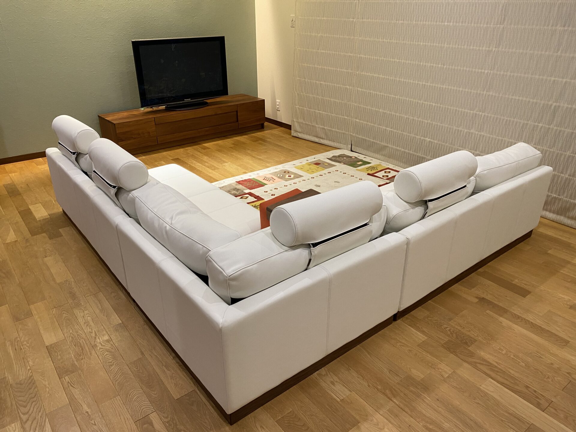 カーヤソファ ホワイト 3人掛けローソファ ローソファー