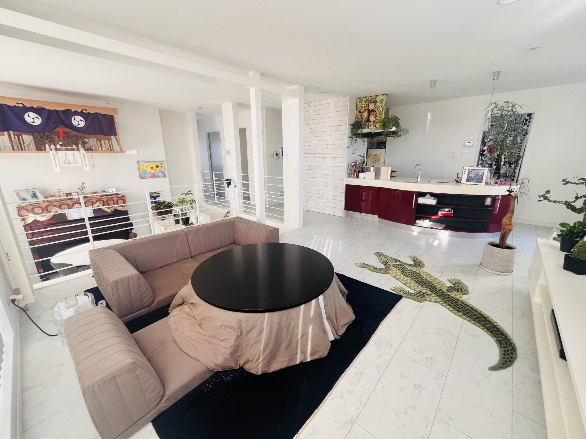 ピカソソファ グレージュ 3人掛けローソファ ローソファー