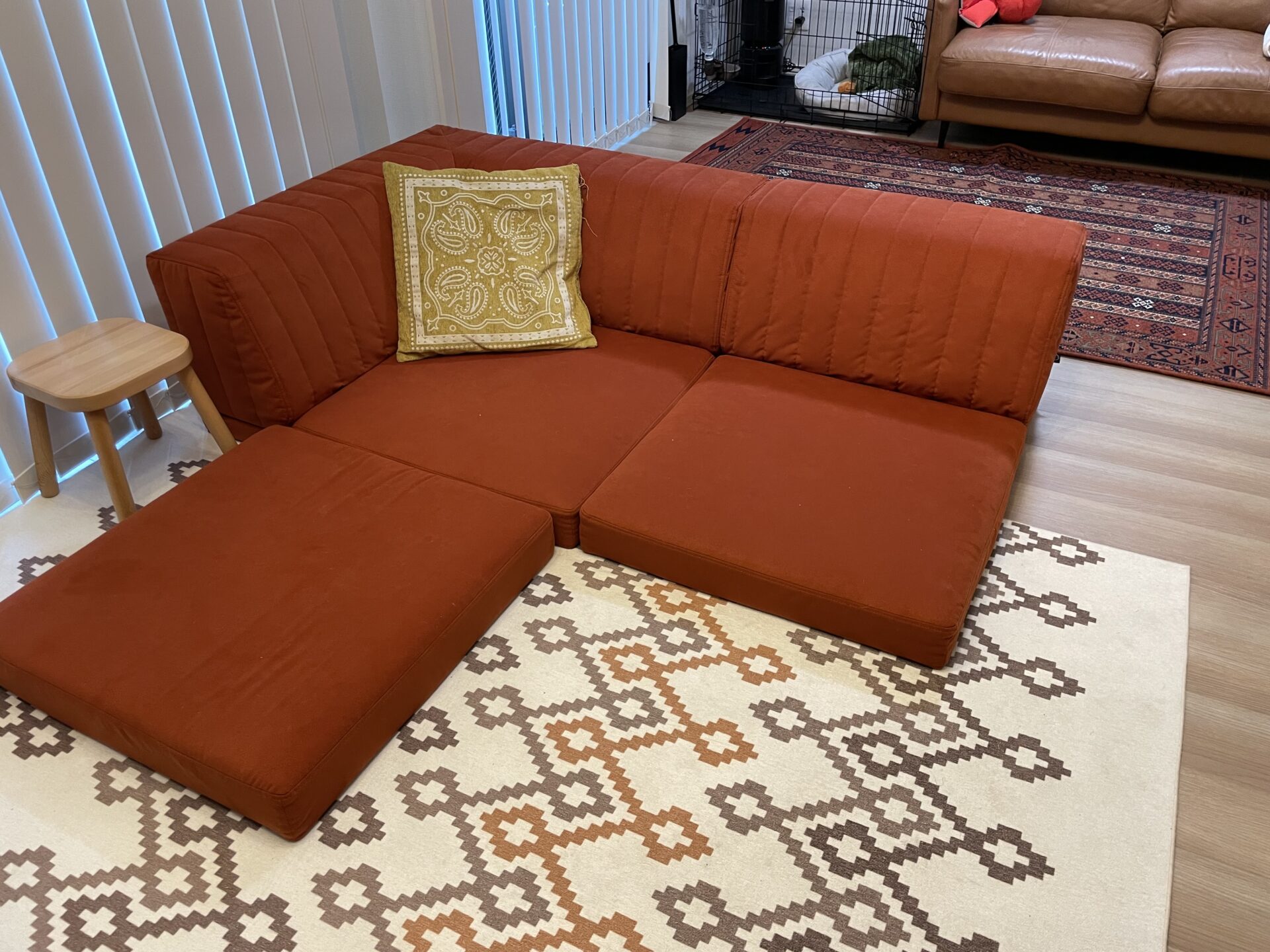 ピカソソファ テラコッタ 2人掛けローソファ ローソファー