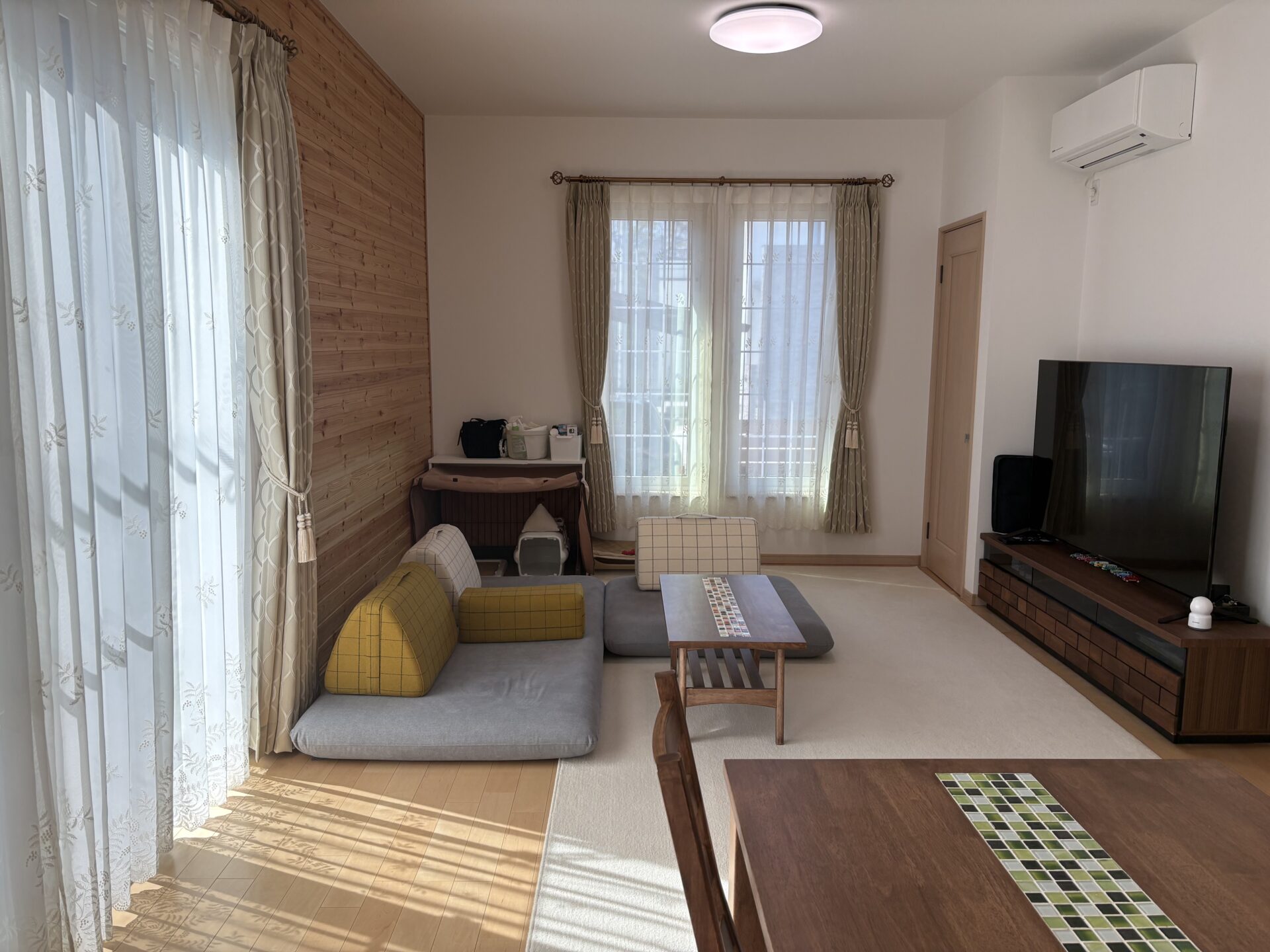 キャリーソファ ライトグレー 2人掛けローソファ ローソファー