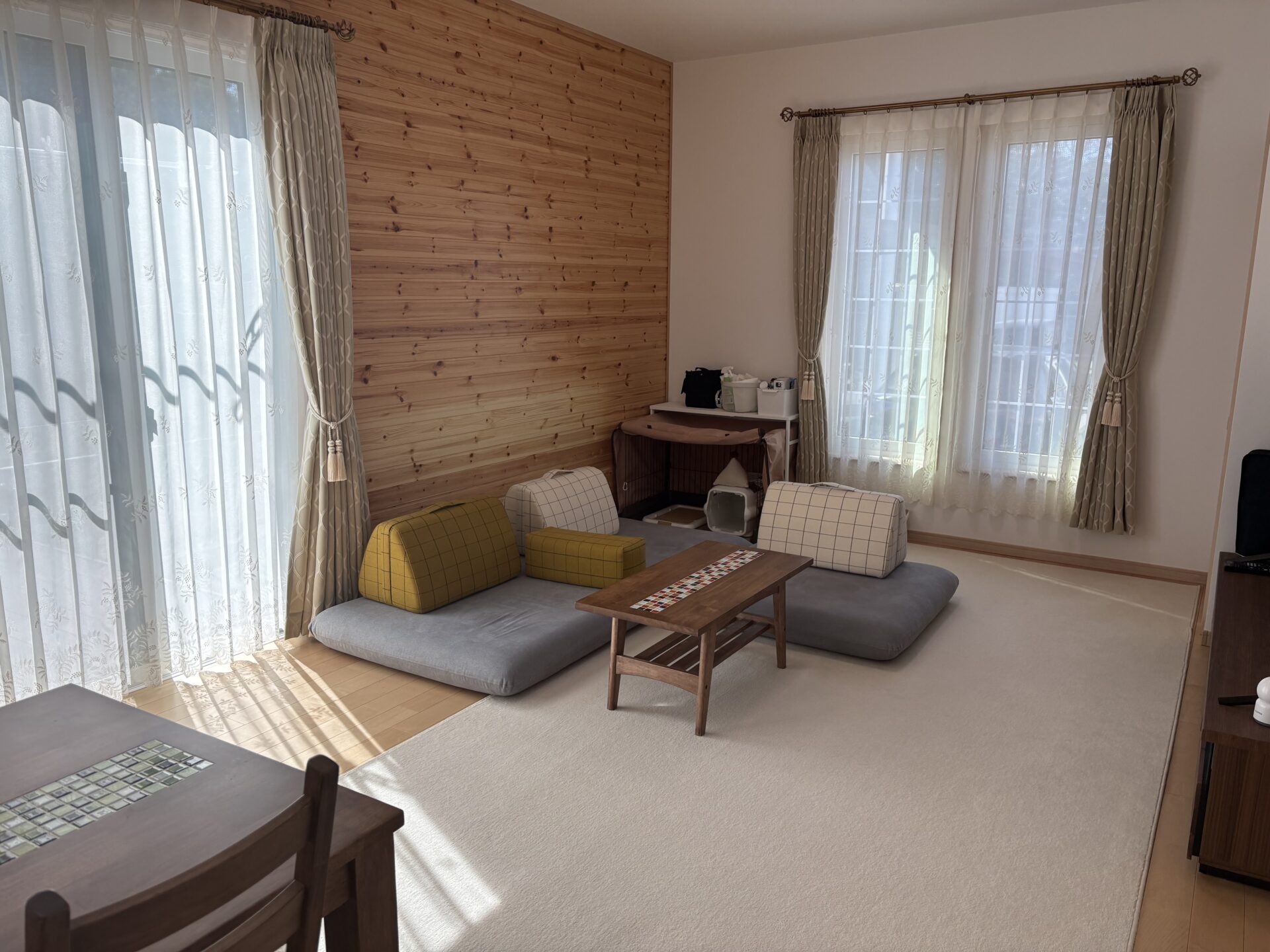 キャリーソファ ライトグレー 2人掛けローソファ ローソファー