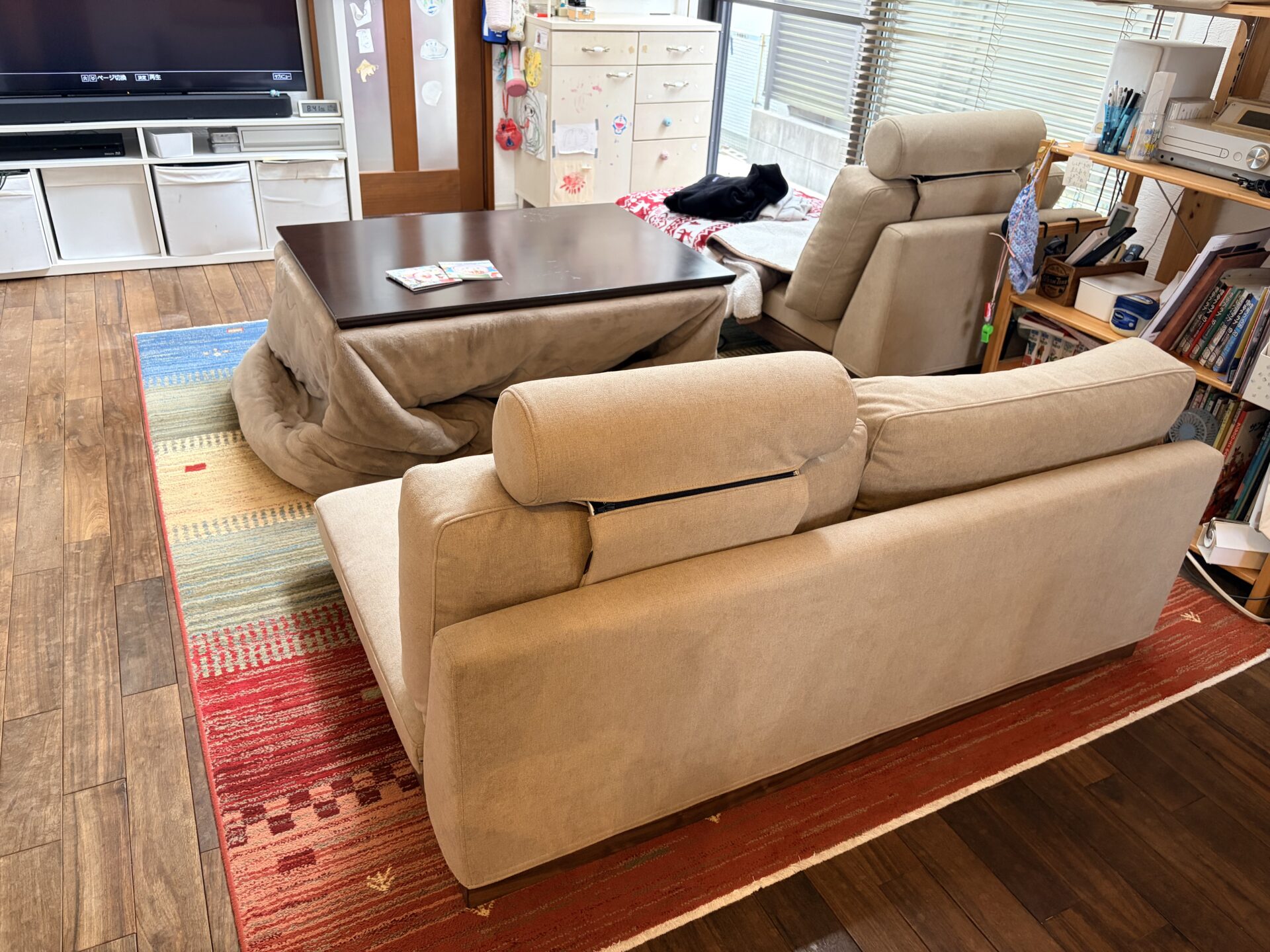 カーヤソファ カーキ 3人掛けローソファ ローソファー