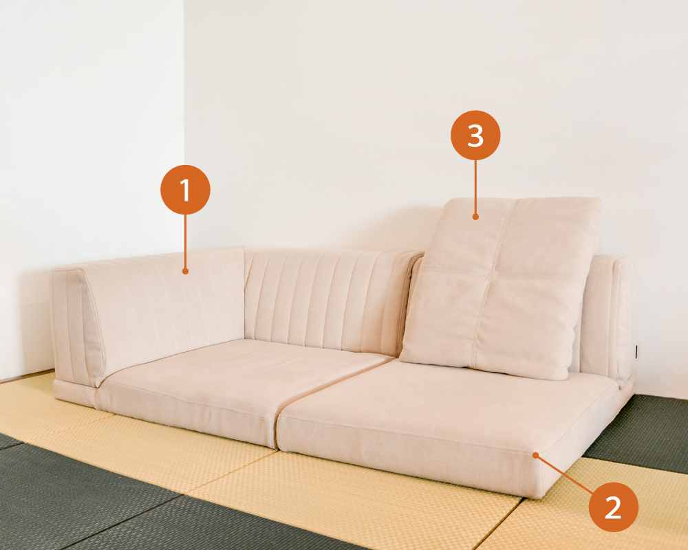 積み木のようなローソファ、つみきソファ画像