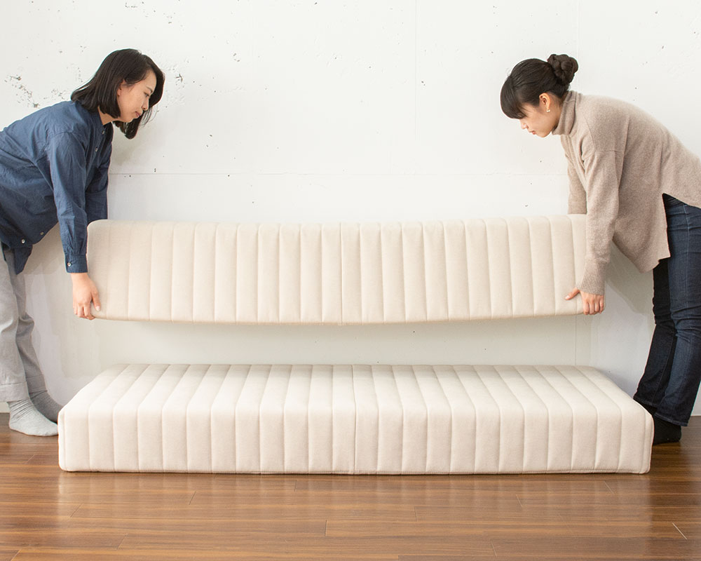 カスタマイズローソファ、つみきソファ画像