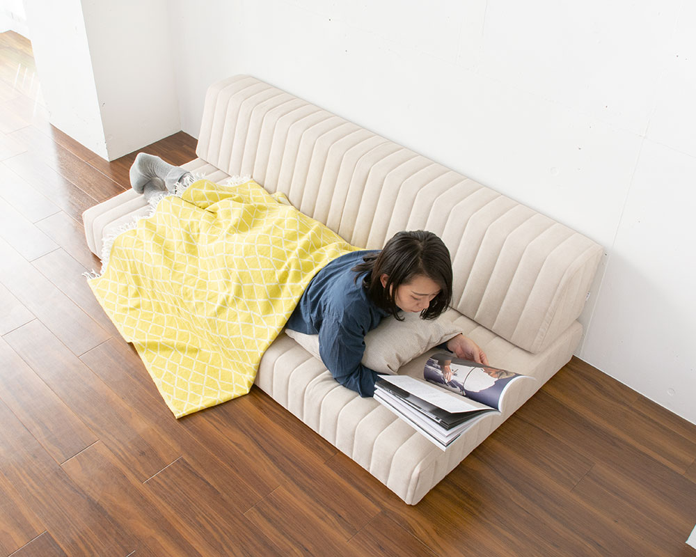 カスタマイズローソファ、つみきソファ画像